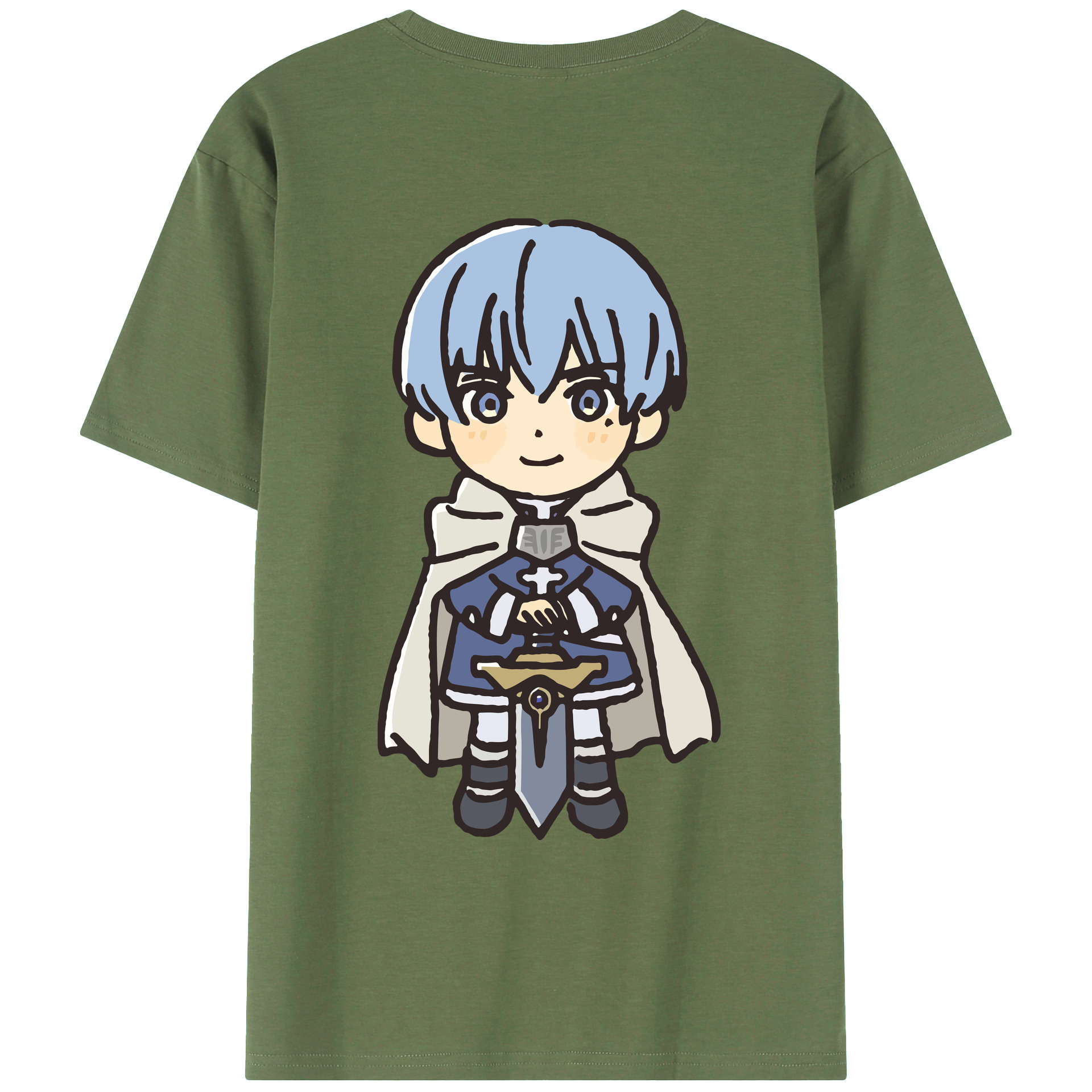 （画像用） 葬送のフリーレン Frieren 綿100％ メンズ半袖Tシャツ（バックプリント） 通気性
